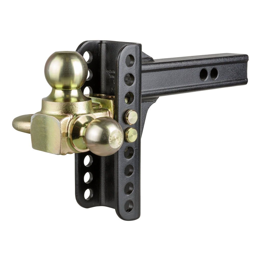 CURT 45904 Adjustable Channel Mount with Hook & Step Dual-Ball - 2" Shank, 14K, 6" Drop
