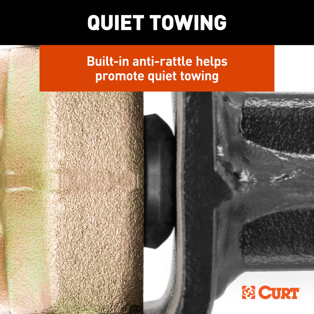 CURT 45904 Adjustable Channel Mount with Hook & Step Dual-Ball - 2" Shank, 14K, 6" Drop