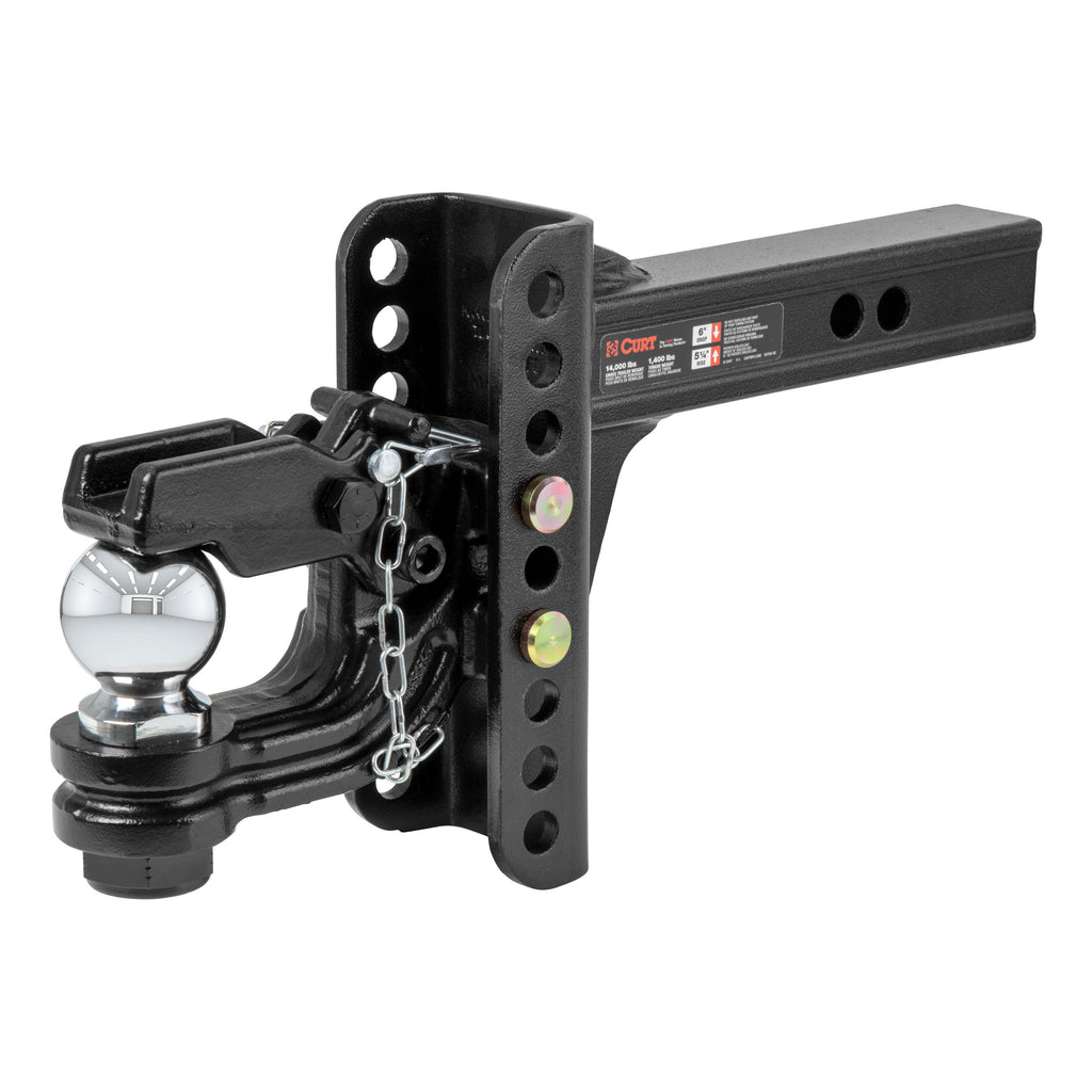 CURT 45907 Adjustable Channel Mount with 2-5/16" Ball & Pintle (2" Shank, 13,000 lbs.)