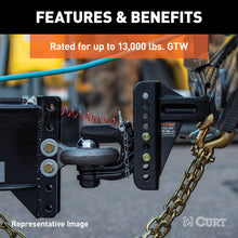 Load image into Gallery viewer, CURT 45907 Adjustable Channel Mount with 2-5/16" Ball &amp; Pintle (2" Shank, 13,000 lbs.)