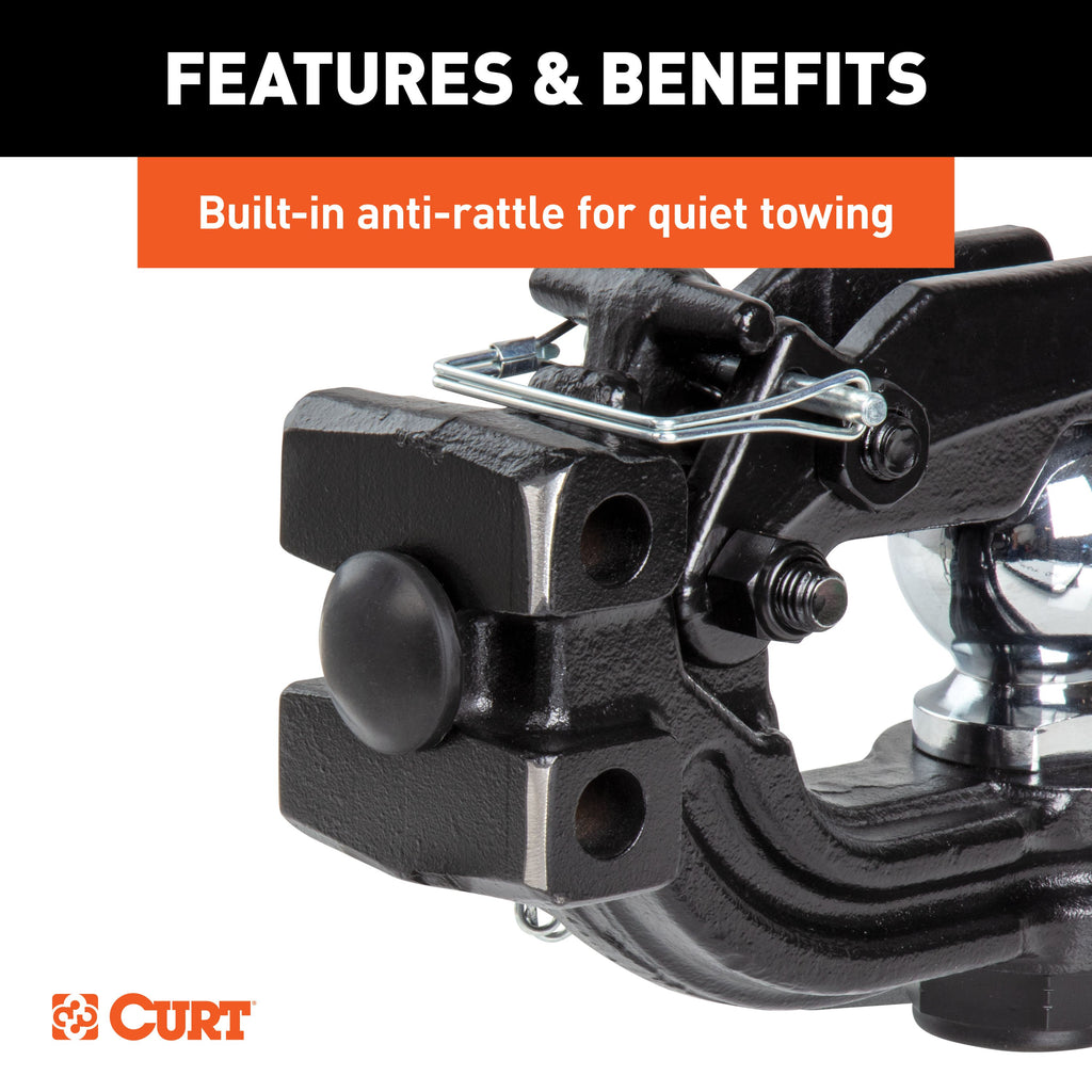 CURT 45907 Adjustable Channel Mount with 2-5/16" Ball & Pintle (2" Shank, 13,000 lbs.)