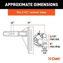 Load image into Gallery viewer, CURT 45908 Adjustable Channel Mount with 2-5/16" Ball &amp; Pintle (2-1/2" Shank, 20,000 lbs.)