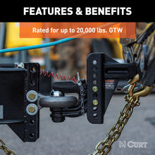 Load image into Gallery viewer, CURT 45908 Adjustable Channel Mount with 2-5/16" Ball &amp; Pintle (2-1/2" Shank, 20,000 lbs.)