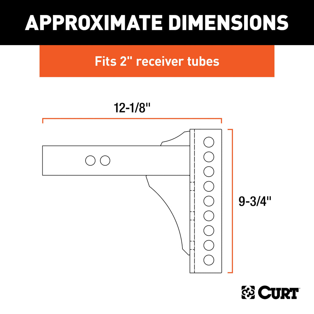 CURT 45910 Replacement 2" Channel Mount Shank (Fits #45900 or #45907, 14,000 lbs.)