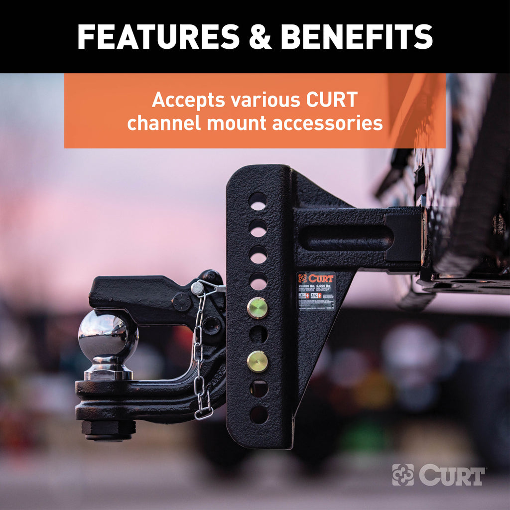 CURT 45910 Replacement 2" Channel Mount Shank (Fits #45900 or #45907, 14,000 lbs.)