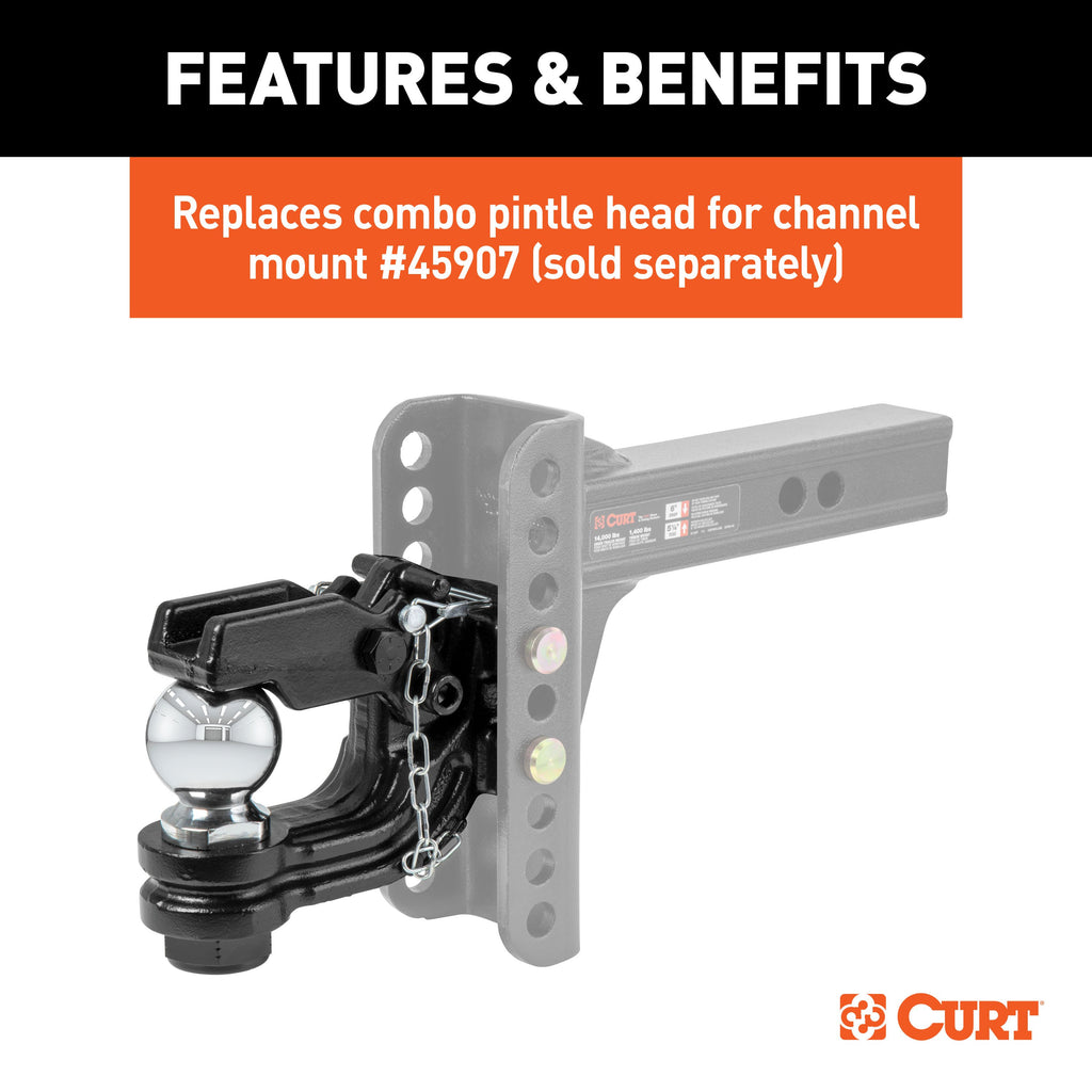 CURT 45920 Replacement Channel Mount Ball & Pintle Hitch (2-5/16" Ball, 13,000 lbs.)