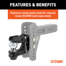 Load image into Gallery viewer, CURT 45922 Replacement Channel Mount Ball &amp; Pintle Hitch (2-5/16" Ball, 20,000 lbs.)
