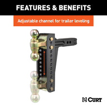 Load image into Gallery viewer, CURT 45926 Adjustable Channel Mount with Dual Ball (2" Shank, 14,000 lbs., 10-1/8" Drop)