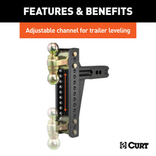 Load image into Gallery viewer, CURT 45927 Adjustable Channel Mount, Dual Ball (2-1/2" Shank, 20,000 lbs., 10-3/8" Drop)