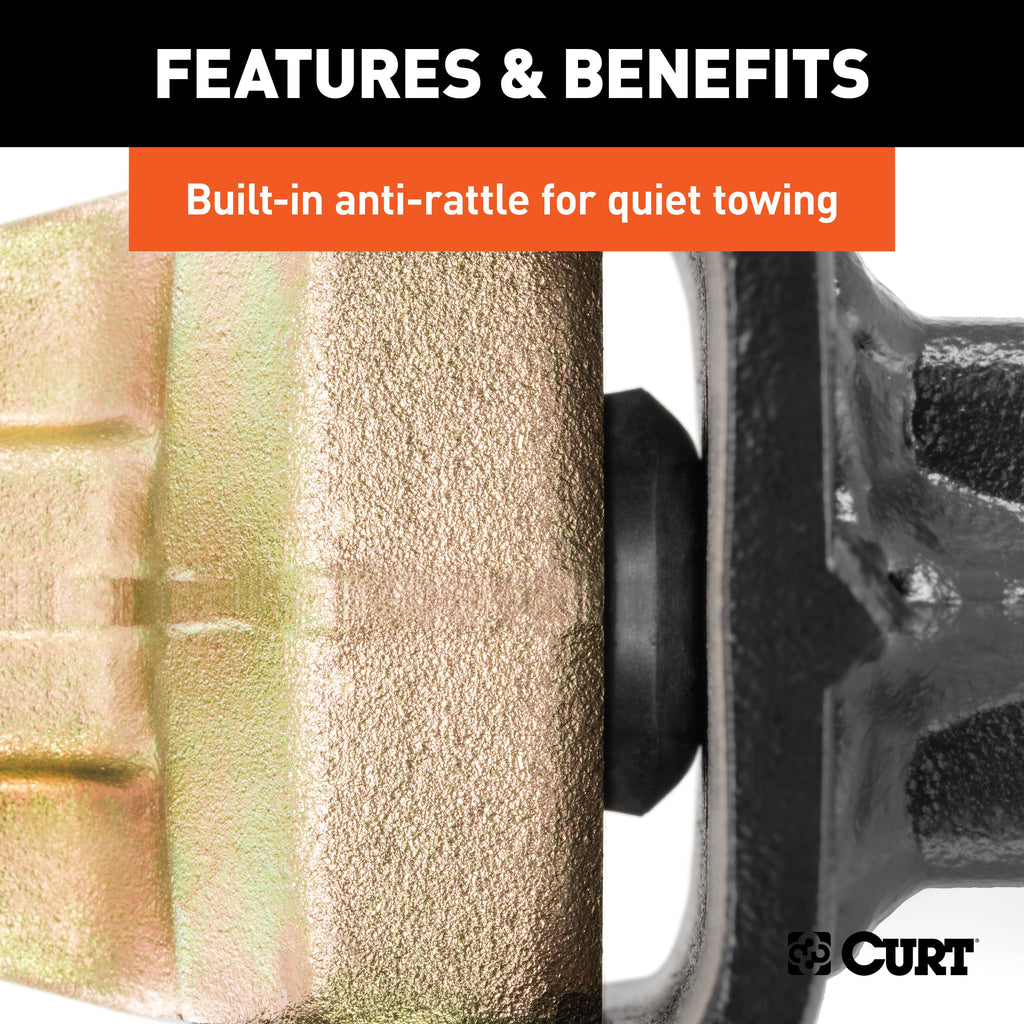 CURT 45927 Adjustable Channel Mount, Dual Ball (2-1/2" Shank, 20,000 lbs., 10-3/8" Drop)