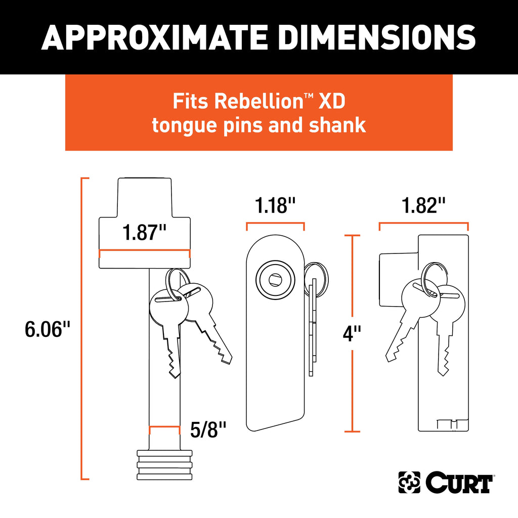 CURT 45932 Rebellion XD Tongue and Hitch Lock Set