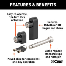 Load image into Gallery viewer, CURT 45932 Rebellion XD Tongue and Hitch Lock Set