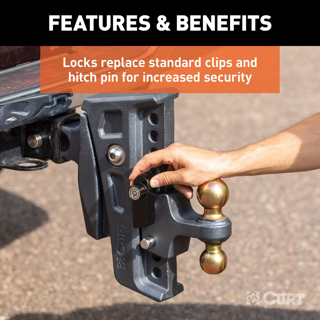 CURT 45932 Rebellion XD Tongue and Hitch Lock Set