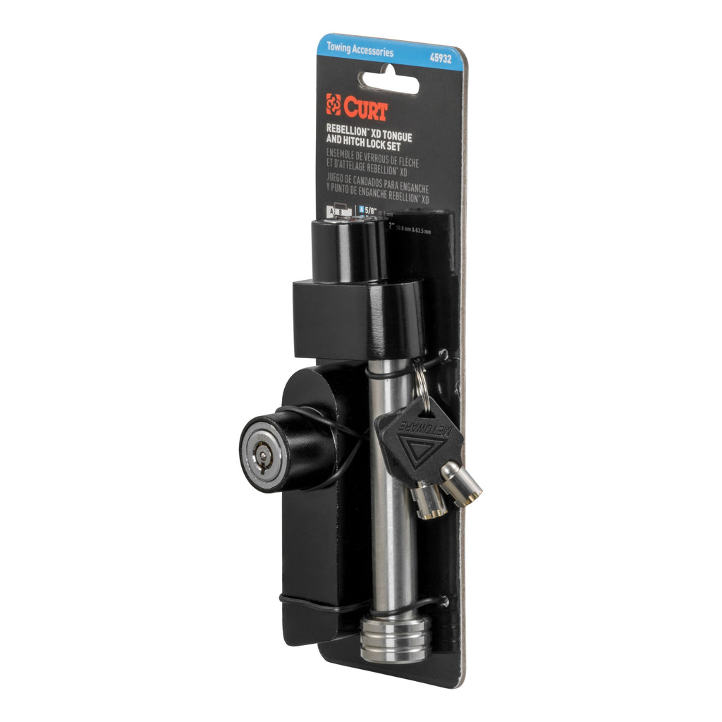 CURT 45932 Rebellion XD Tongue and Hitch Lock Set