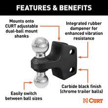 Load image into Gallery viewer, CURT 45933 Dual Ball Attachment for Weight Distribution Shank