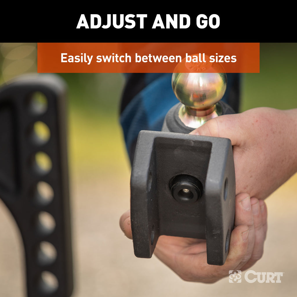 CURT 45934 HD Dual Ball Attachment for Weight Distribution Shank