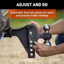 Load image into Gallery viewer, CURT 45935 Adjustable Trailer Hitch Ball Mount with Dual Ball, 2" Shank, 15K