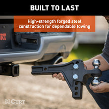 Load image into Gallery viewer, CURT 45935 Adjustable Trailer Hitch Ball Mount with Dual Ball, 2" Shank, 15K