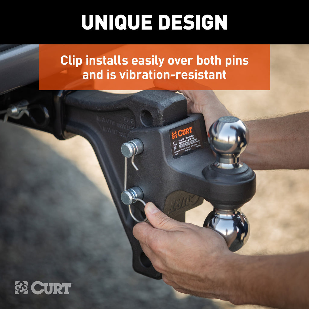 CURT 45935 Adjustable Trailer Hitch Ball Mount with Dual Ball, 2" Shank, 15K