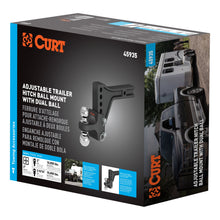 Load image into Gallery viewer, CURT 45935 Adjustable Trailer Hitch Ball Mount with Dual Ball, 2" Shank, 15K