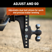 Load image into Gallery viewer, CURT 45936 Deep-Drop Adjustable Trailer Hitch Ball Mount with Dual Ball, 2" Shank, 15K