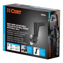 Load image into Gallery viewer, CURT 45936 Deep-Drop Adjustable Trailer Hitch Ball Mount with Dual Ball, 2" Shank, 15K