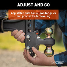 Load image into Gallery viewer, CURT 45937 HD Adjustable Trailer Hitch Ball Mount with Dual Ball, 2-1/2" Shank, 20K