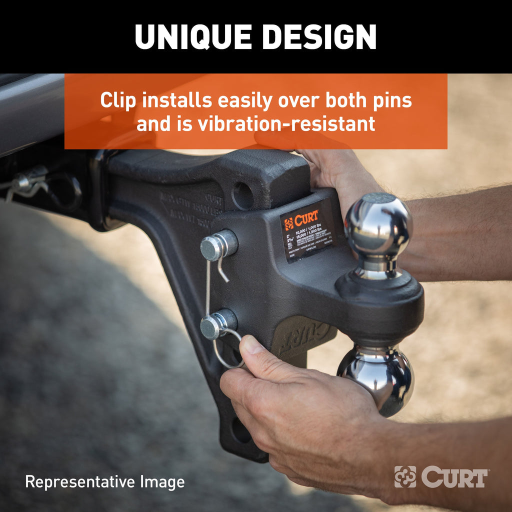 CURT 45937 HD Adjustable Trailer Hitch Ball Mount with Dual Ball, 2-1/2" Shank, 20K