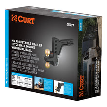 Load image into Gallery viewer, CURT 45937 HD Adjustable Trailer Hitch Ball Mount with Dual Ball, 2-1/2" Shank, 20K