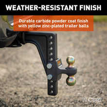 Load image into Gallery viewer, CURT 45939 HD Deep-Drop Adjustable Hitch Ball Mount with Dual Ball, 2-1/2" Shank, 20K