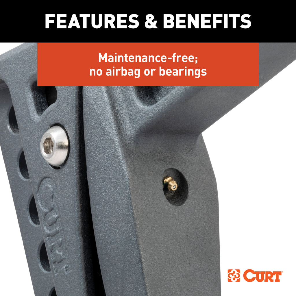 CURT 45951 Rebellion XD Adjustable Cushion Hitch (2" Shank, 2", 2-5/16" Balls, 15K)