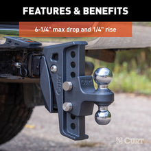 Load image into Gallery viewer, CURT 45951 Rebellion XD Adjustable Cushion Hitch (2" Shank, 2", 2-5/16" Balls, 15K)