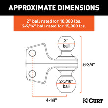 Load image into Gallery viewer, CURT 45952 Replacement Rebellion XD Dual Ball, 2" &amp; 2-5/16", Up to 15K