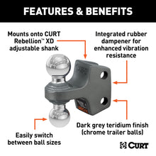 Load image into Gallery viewer, CURT 45952 Replacement Rebellion XD Dual Ball, 2" &amp; 2-5/16", Up to 15K