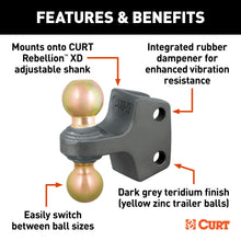 Load image into Gallery viewer, CURT 45953 Replacement Rebellion XD Dual Ball, 2" &amp; 2-5/16", Up to 20K