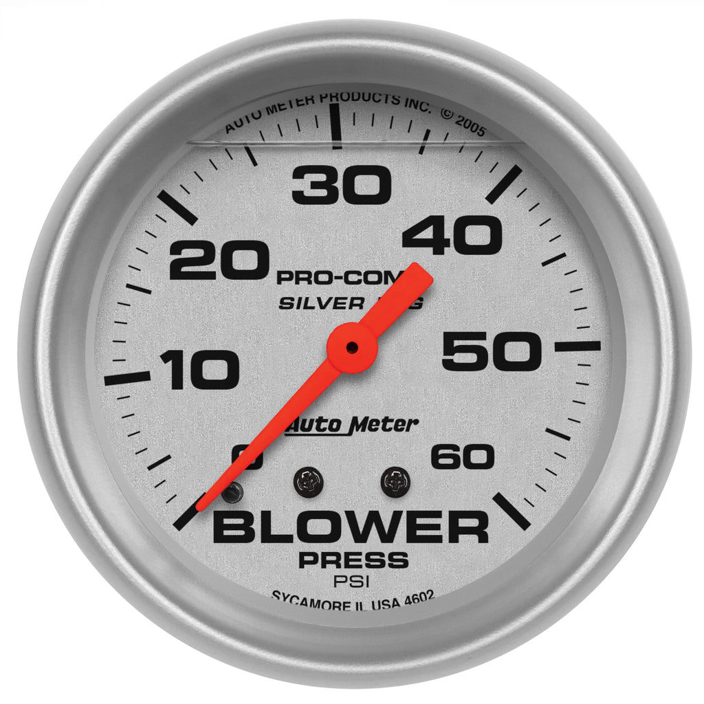 AutoMeter 4602 GAUGE, BLOWER PRESS, 2 5/8", 60PSI, LIQUID FILLED MECH, ULTRA-LITE