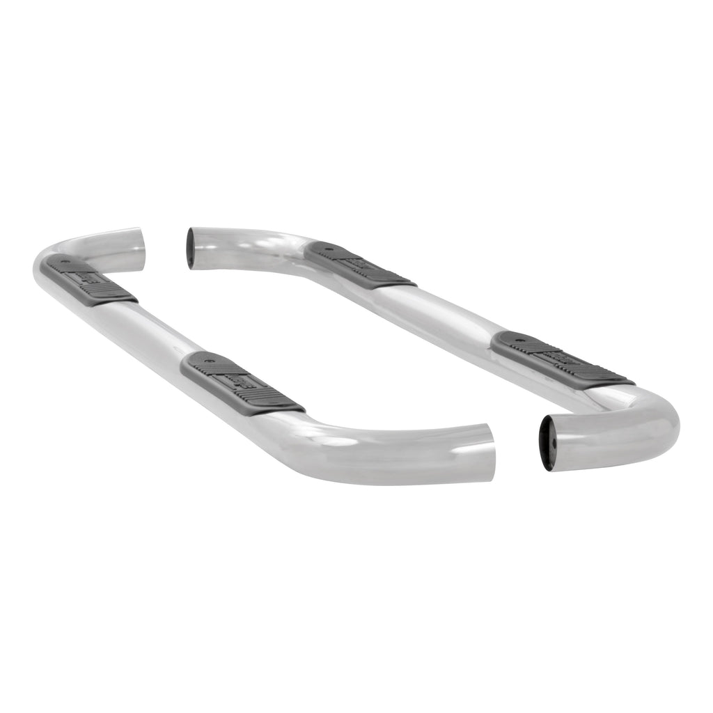 Luverne 460923 LUVERNE 460923 Round Nerf Bars (3 Inch Tubular Polished Stainless Steel)-1 Pair - Truck Part Superstore