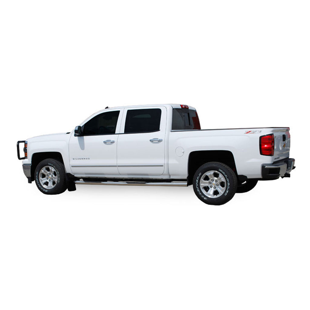 Luverne 461417 LUVERNE 461417 Round Nerf Bars (3 Inch Tubular Polished Stainless Steel)-1 Pair - Truck Part Superstore