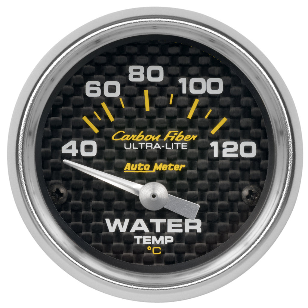 AutoMeter 4737-M GAUGE, WATER TEMP, 2 1/16", 40-120?C, ELECTRIC, CARBON FIBER