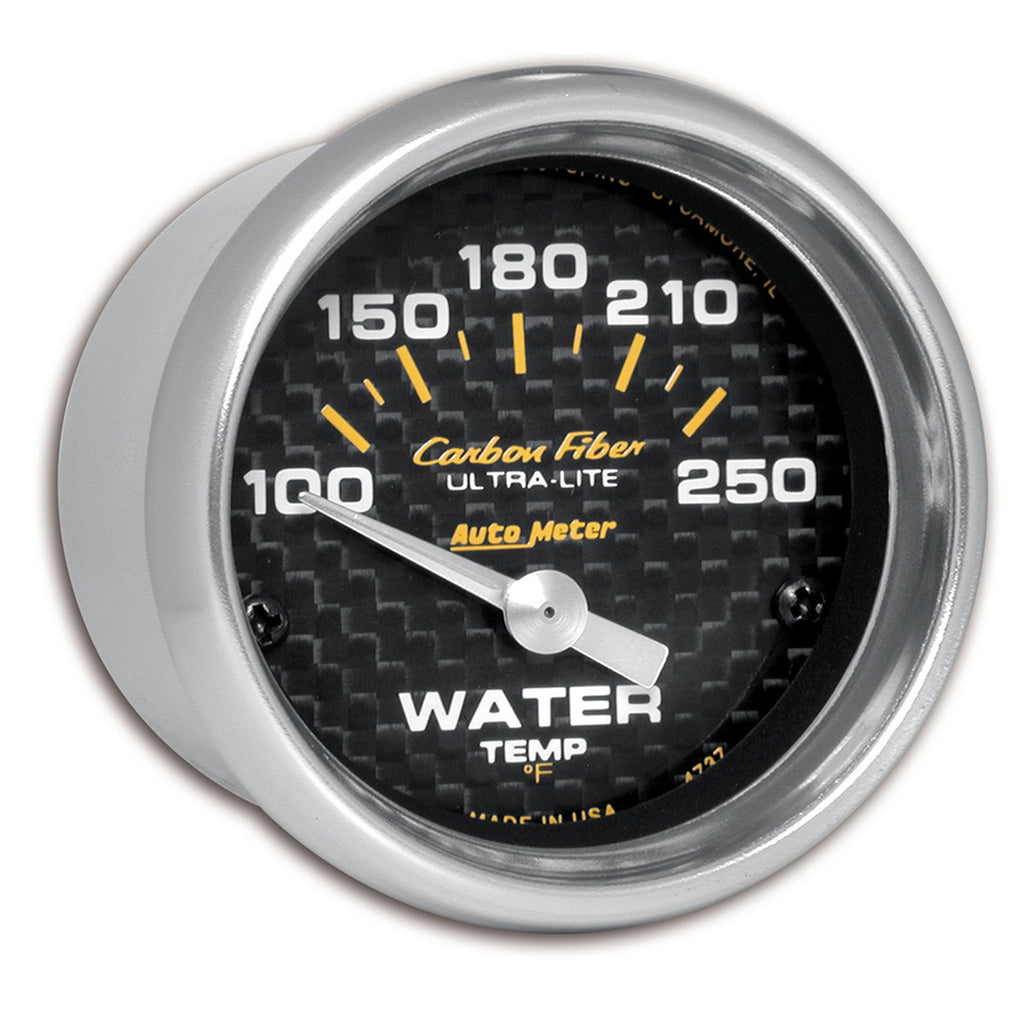AutoMeter 4737 GAUGE, WATER TEMP, 2 1/16", 100-250?F, ELECTRIC, CARBON FIBER