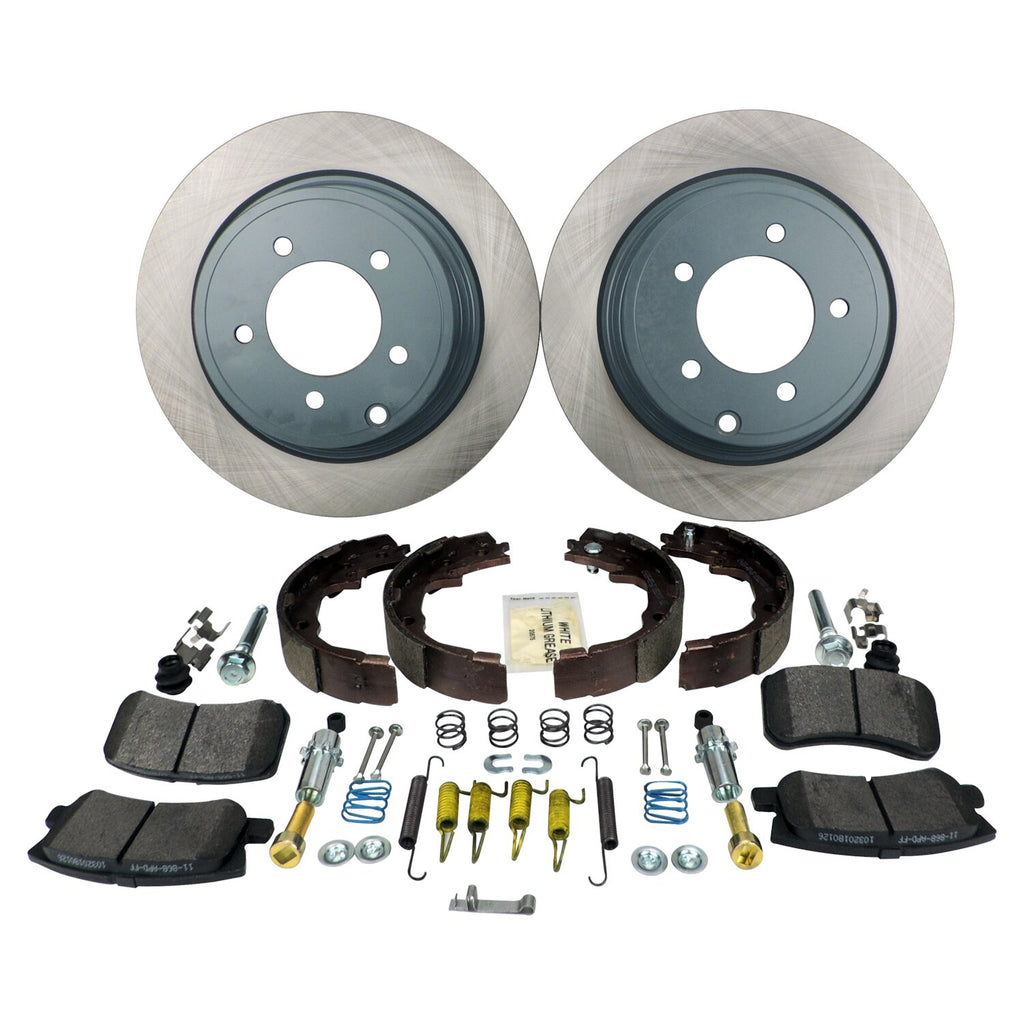 Crown Automotive Jeep Replacement 4743999K Rear Disc Brake Service Kit for 07-17 Jeep MK Compass, Patriot w/ 11.89" Rotors for Select Jeep Compass, Jeep Patriot