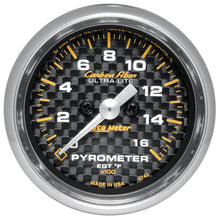 Load image into Gallery viewer, AutoMeter 4744 GAUGE, PYROMETER (EGT), 2 1/16", 1600?F, STEPPER MOTOR, CARBON FIBER