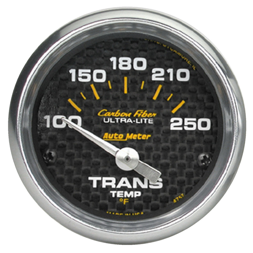 AutoMeter 4757 GAUGE, TRANSMISSION TEMP, 2 1/16", 100-250?F, ELECTRIC, CARBON FIBER