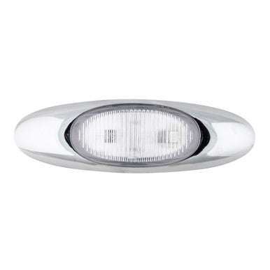 Grote 47982 MicroNova® LED Clearance Marker Lights, Red, with Clear Lens & Chrome Bezel