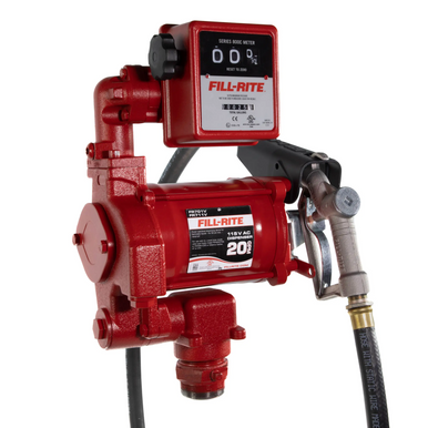Fill-Rite Company FR701V Heavy-Duty Fuel Transfer Pump Kit w/Meter & Nozzle, 20 GPM, 115V AC
