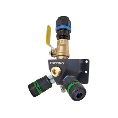 Topring 08.466.04 Aluminum Wall Manifold With 2 Ultraflo Quick Couplers for 25 mm S08