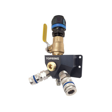 Topring 08.465 Aluminum Wall Manifold With 2 1/4 Industrial Quick Couplers for 20 mm S08