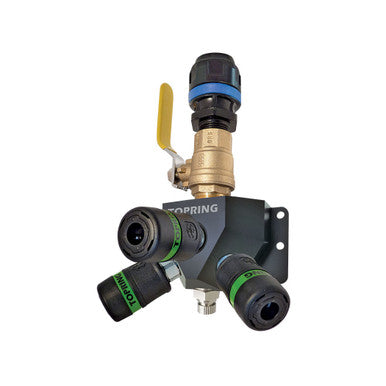 Topring 08.475.04 Aluminum Wall Manifold With 3 1/4 Industrial Quick Couplers for 20 mm S08