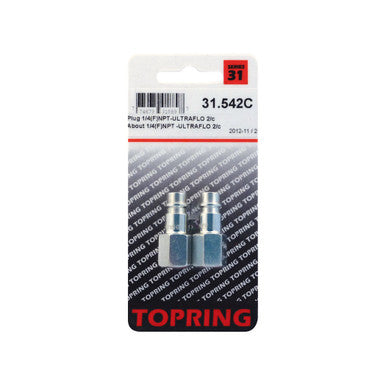 Topring 31.542C Ultraflo 7.8 mm Steel Coupler Plug 1/4 (F) NPT