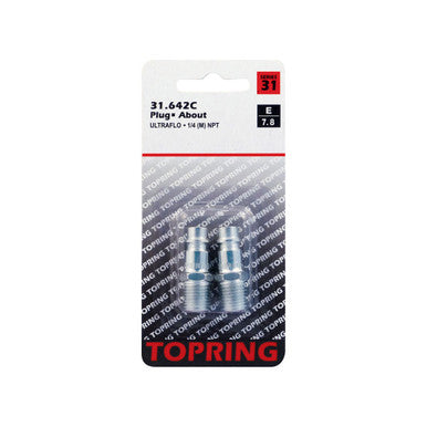 Topring 31.642C Ultraflo 7.8 mm Steel Coupler Plug 1/4 (M) NPT